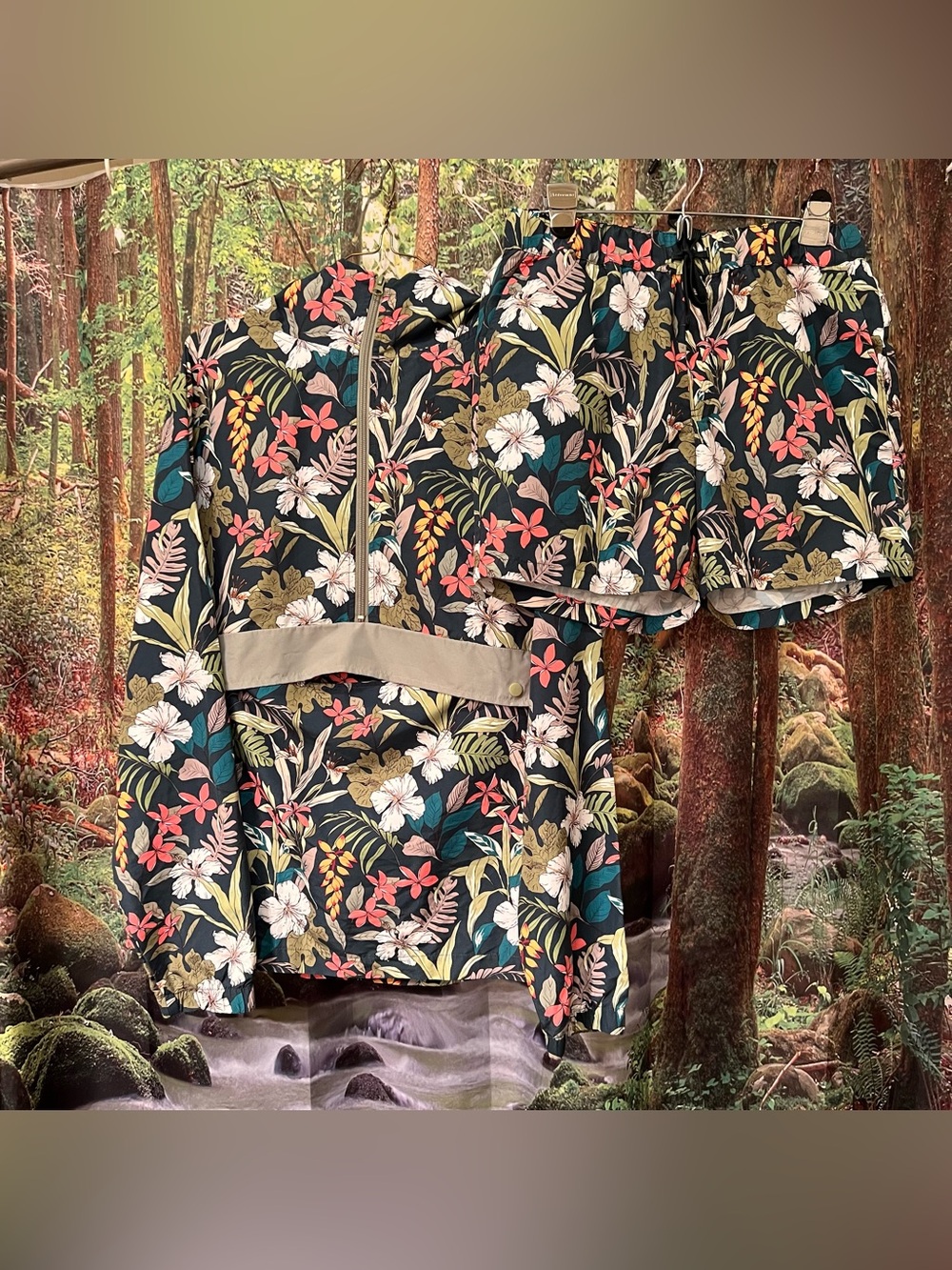 Super Massive Men's Matching Tropical Set floral leaves vacation medium